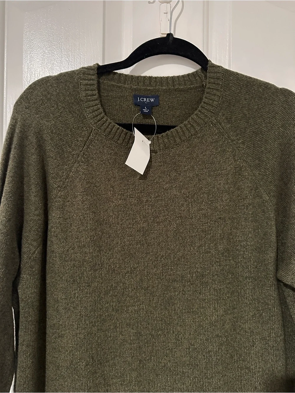 J. Crew Olive Crewneck Sweater for Men